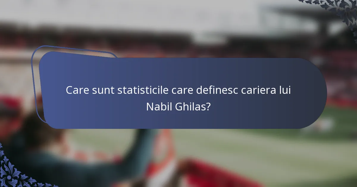 Care sunt statisticile care definesc cariera lui Nabil Ghilas?