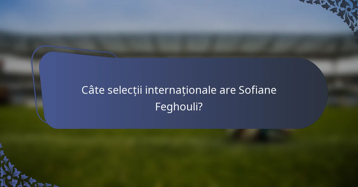 Câte selecții internaționale are Sofiane Feghouli?