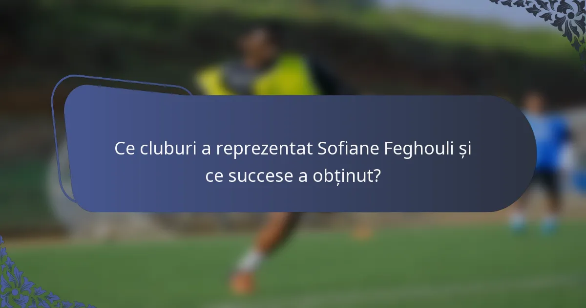 Ce cluburi a reprezentat Sofiane Feghouli și ce succese a obținut?