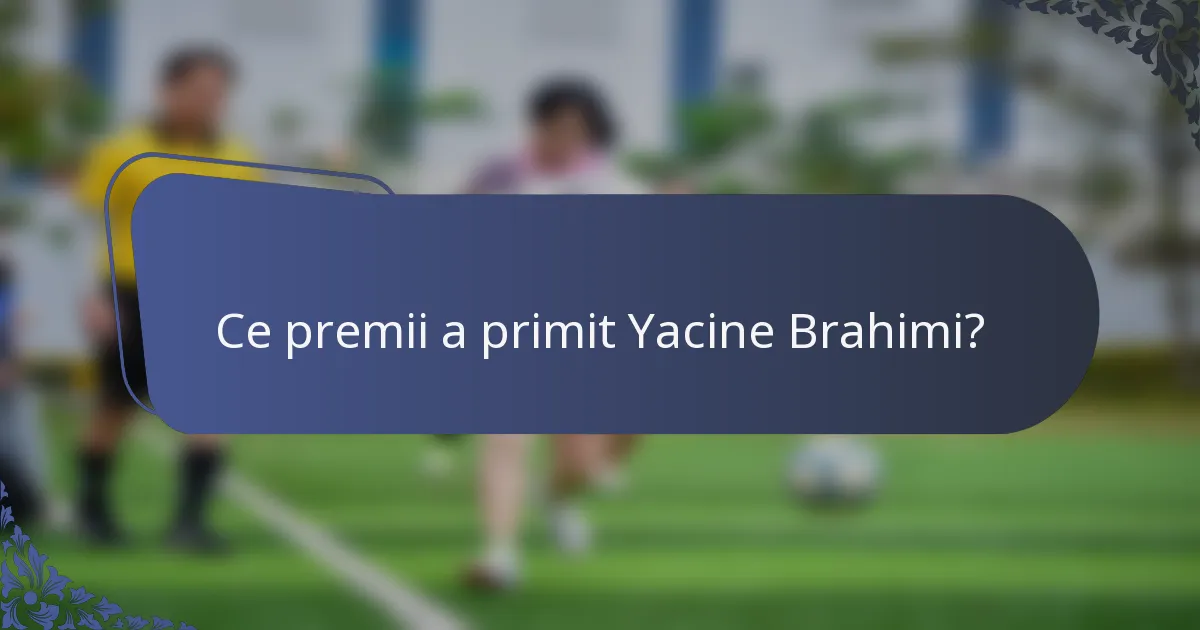Ce premii a primit Yacine Brahimi?