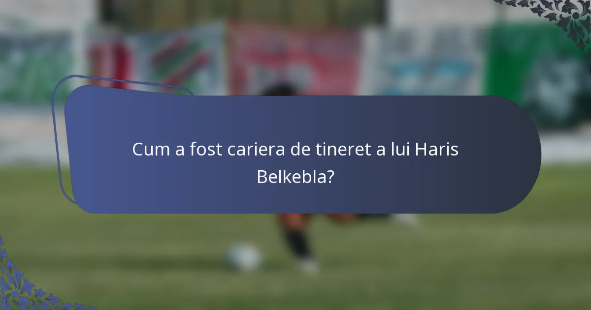 Cum a fost cariera de tineret a lui Haris Belkebla?